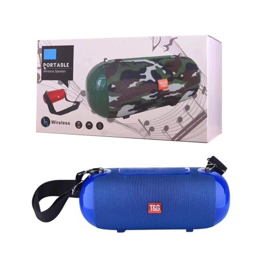 T&G PORTABLE BLUETOOTH SPEAKER TG-503 TF/AUX/FM/MICROSD CARD/HANDS-FREE CALL 2400MAH BLUE